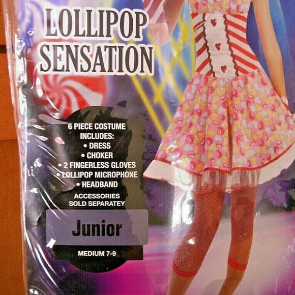 Kids Lollipop Sensation Sugar Sugar Size 7-9 Candy Girl Fancy Dress Up Halloween - Picture 2 of 16